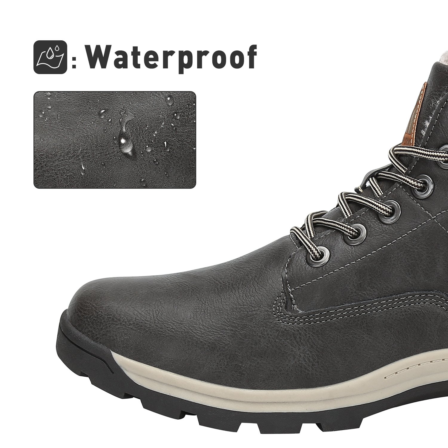 New design Comfortable Waterproof Soft Lining Lace-up Ankle Outdoor GY Winter Snow Boots Men's Boots