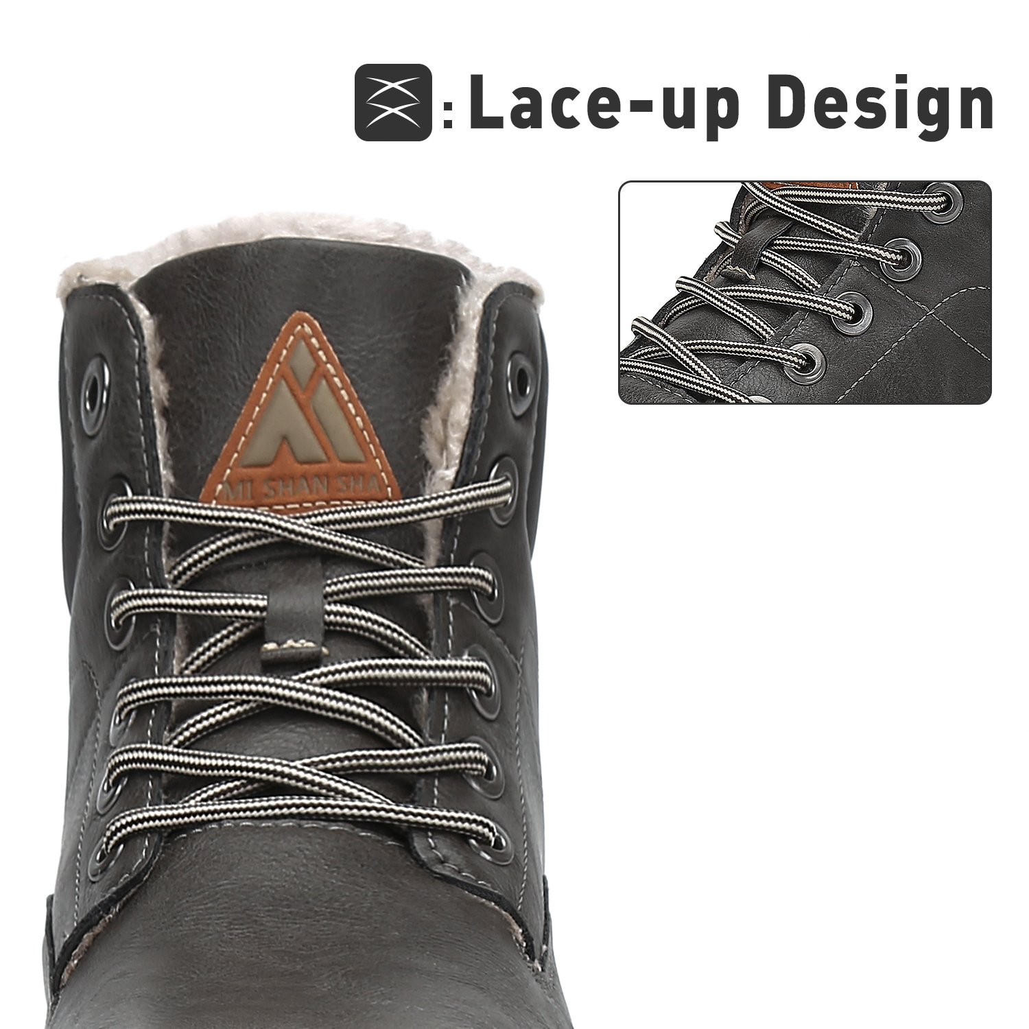New design Comfortable Waterproof Soft Lining Lace-up Ankle Outdoor GY Winter Snow Boots Men's Boots