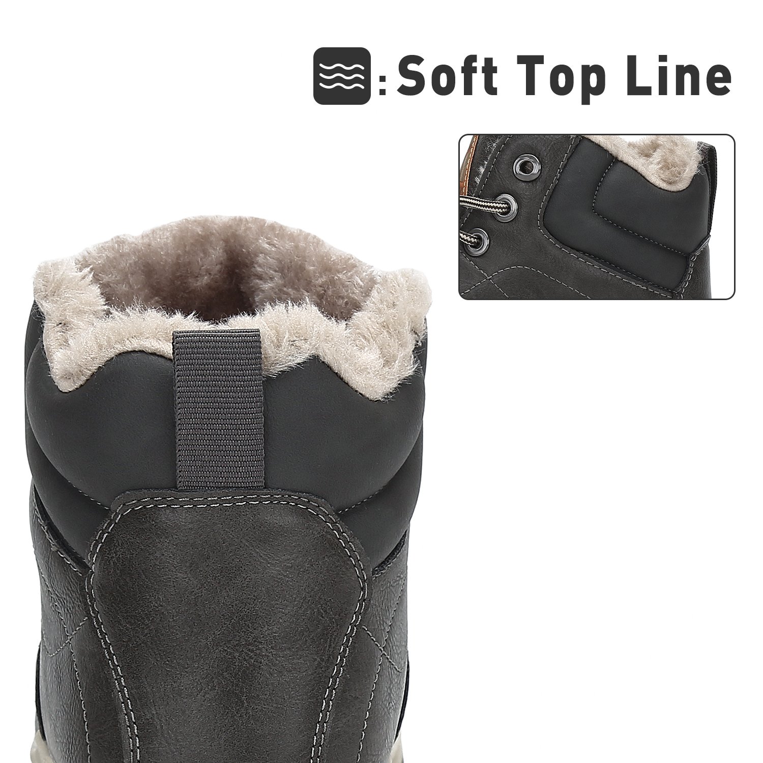 New design Comfortable Waterproof Soft Lining Lace-up Ankle Outdoor GY Winter Snow Boots Men's Boots
