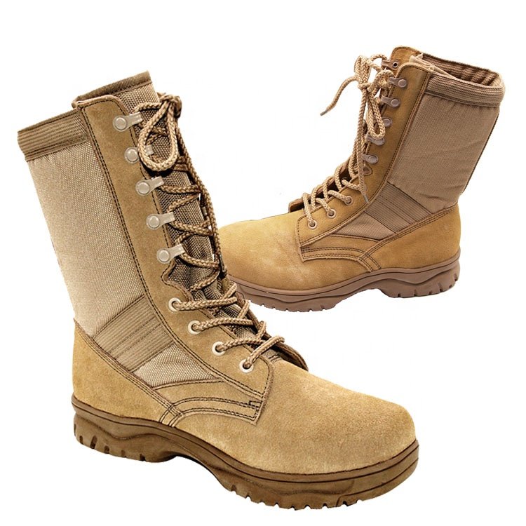 Customized Summer Light Breathable Desert Boots Men's Training Waterproof Stab Proof High Top Brown