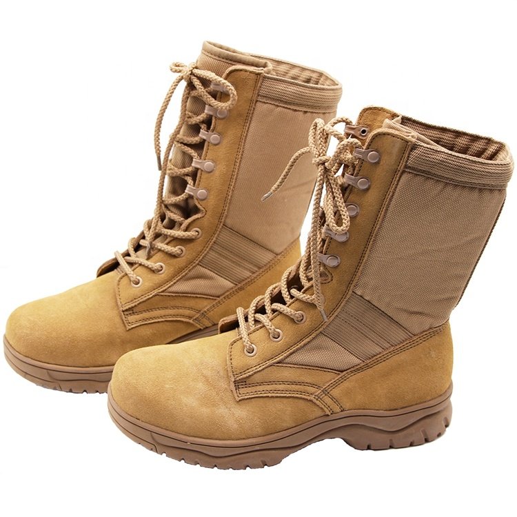 Customized Summer Light Breathable Desert Boots Men's Training Waterproof Stab Proof High Top Brown