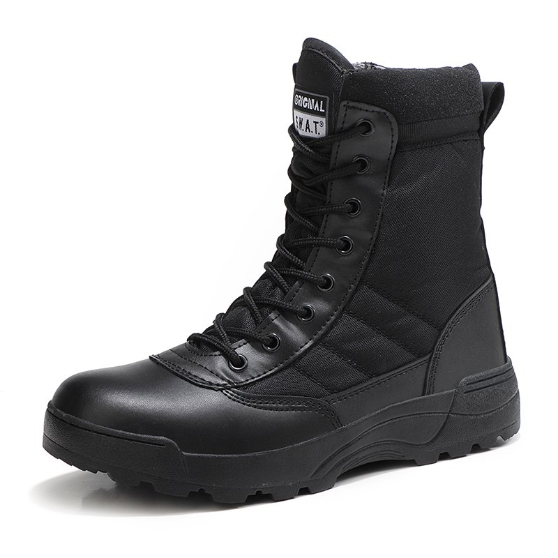 Greatshoes Mens Boots Hunting Boots,Black Leather Boots High Top Boots For Men,Anti-Slip Boots Desert Boots