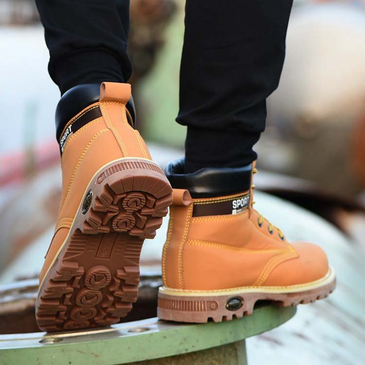 Leather Anti Slip Safty Shoes Light Weight Safety Toe Shoes S3 Waterproof Work Boots