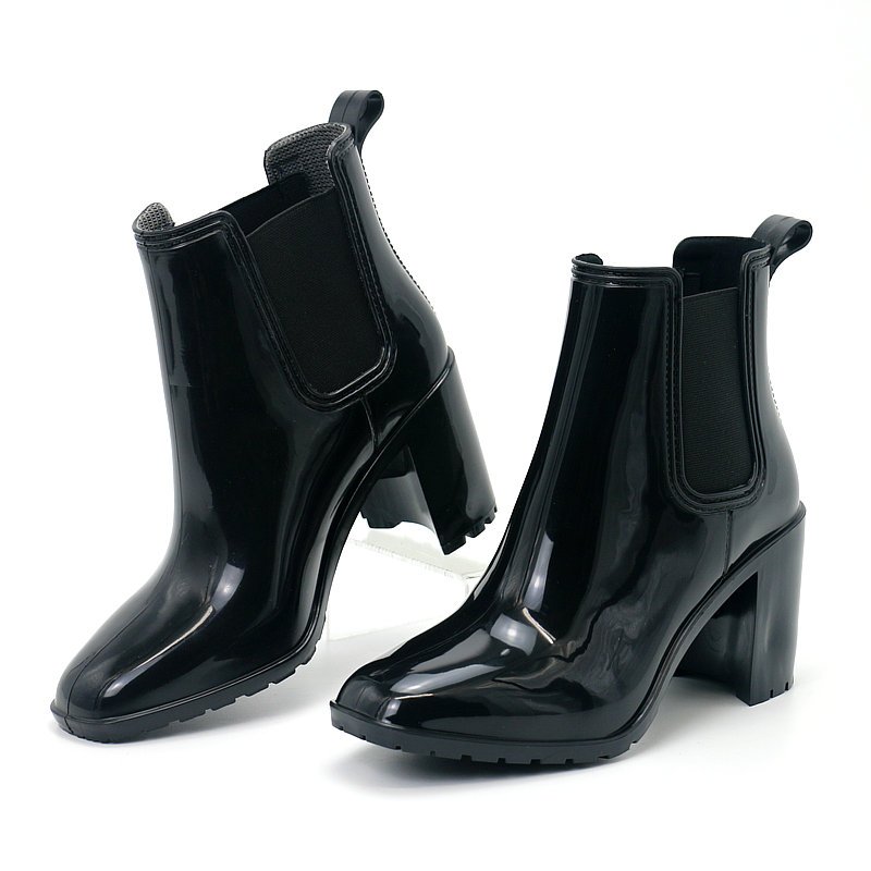Fashion Dress Classics Sexy Ladies Cheap Wholesale Gumboots Wellington Boot High Heel Rain Boots for Women