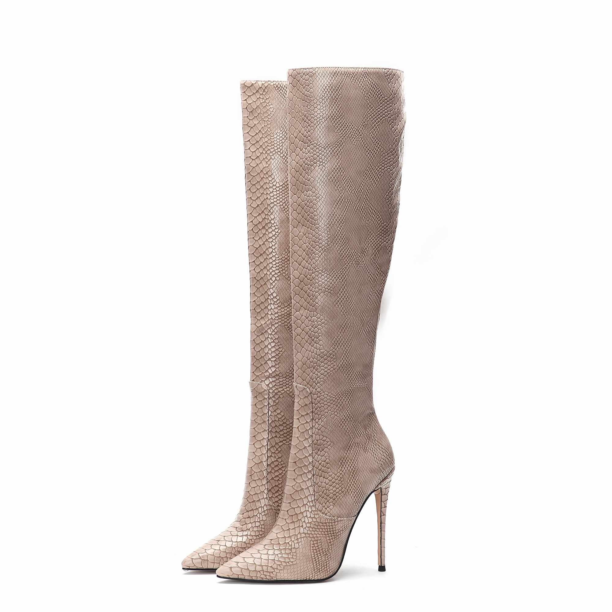 Boots Women Shoes 2024 New Fashion Faux Leather Women Shoes High Heel Long Boots Ladies Shoes