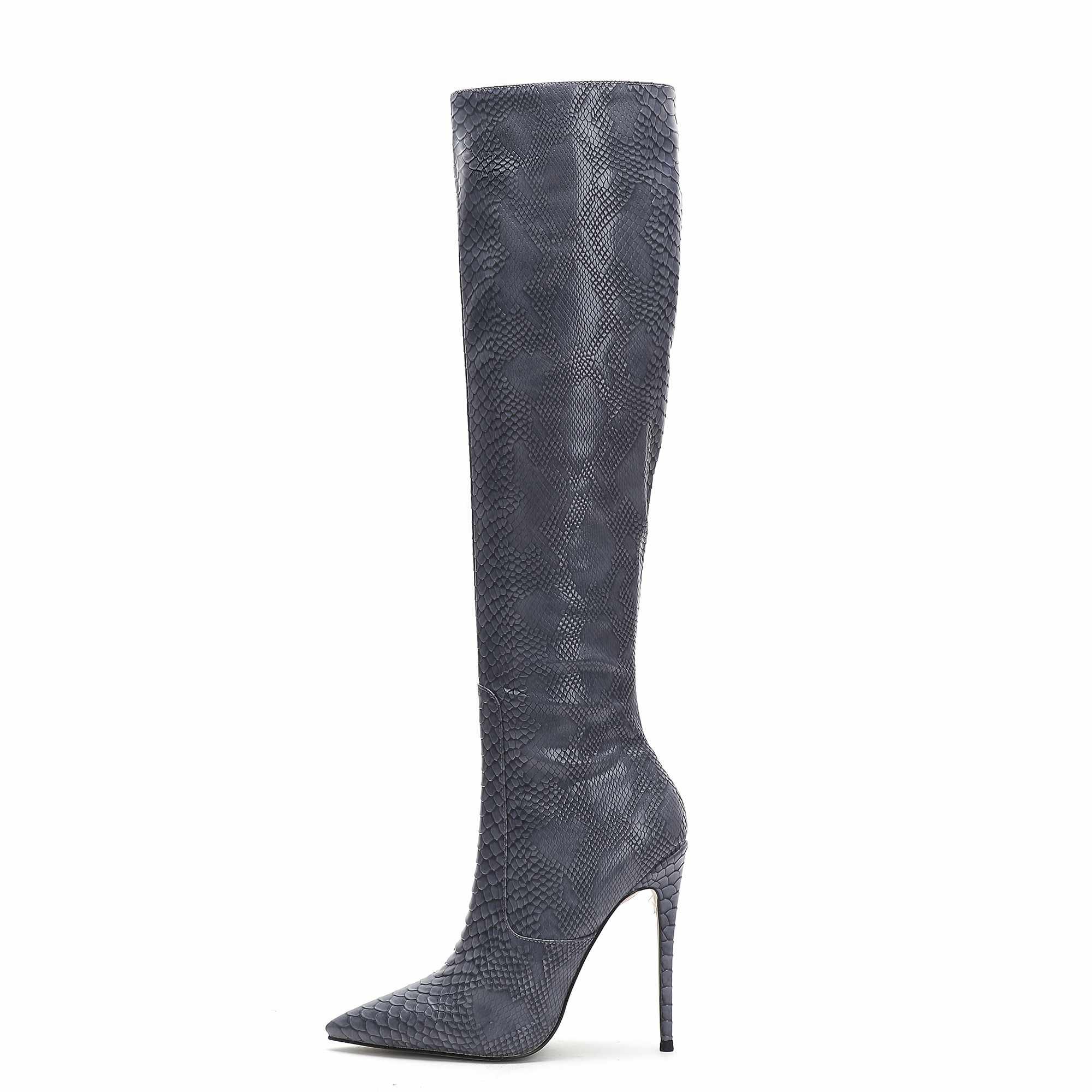 Boots Women Shoes 2024 New Fashion Faux Leather Women Shoes High Heel Long Boots Ladies Shoes