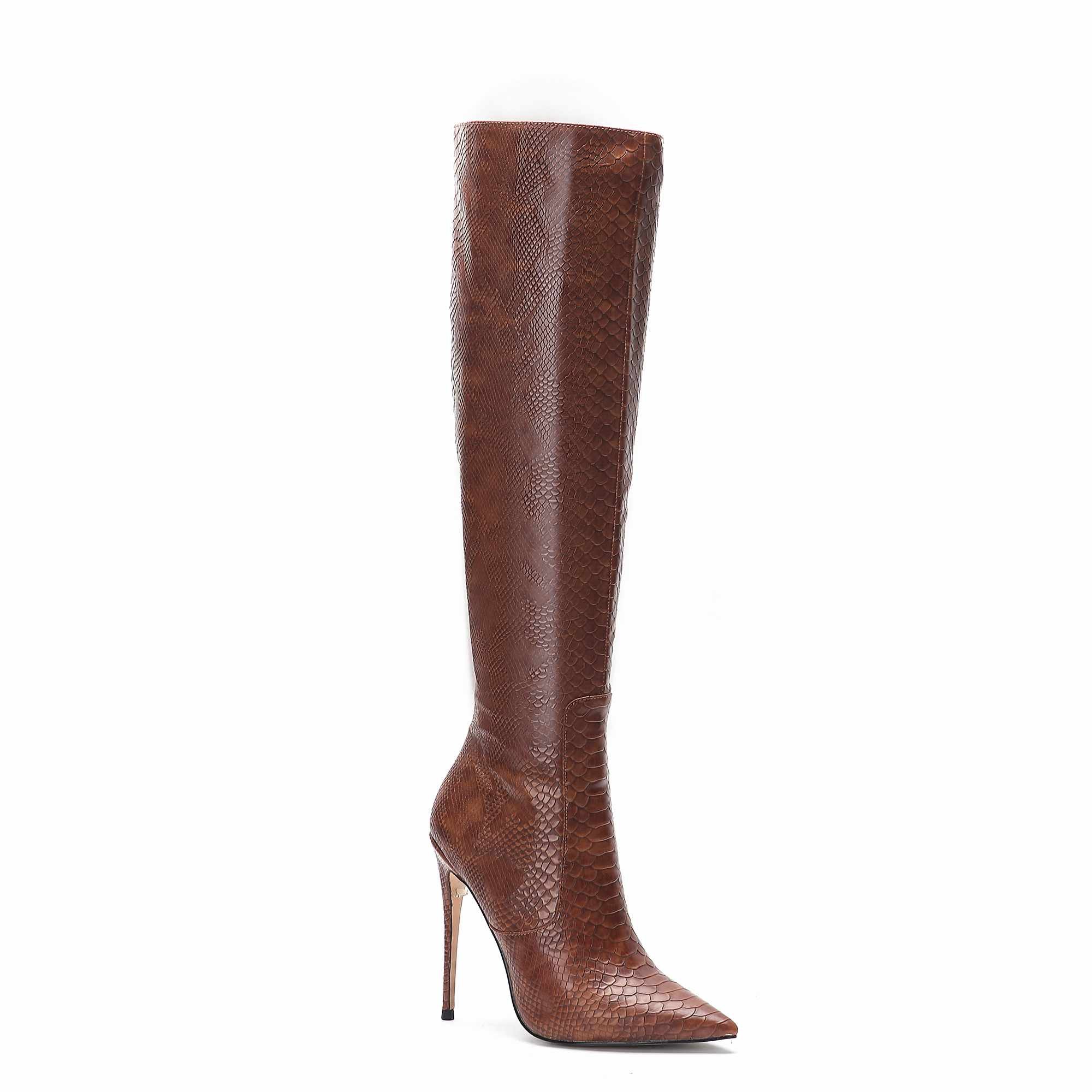Boots Women Shoes 2024 New Fashion Faux Leather Women Shoes High Heel Long Boots Ladies Shoes