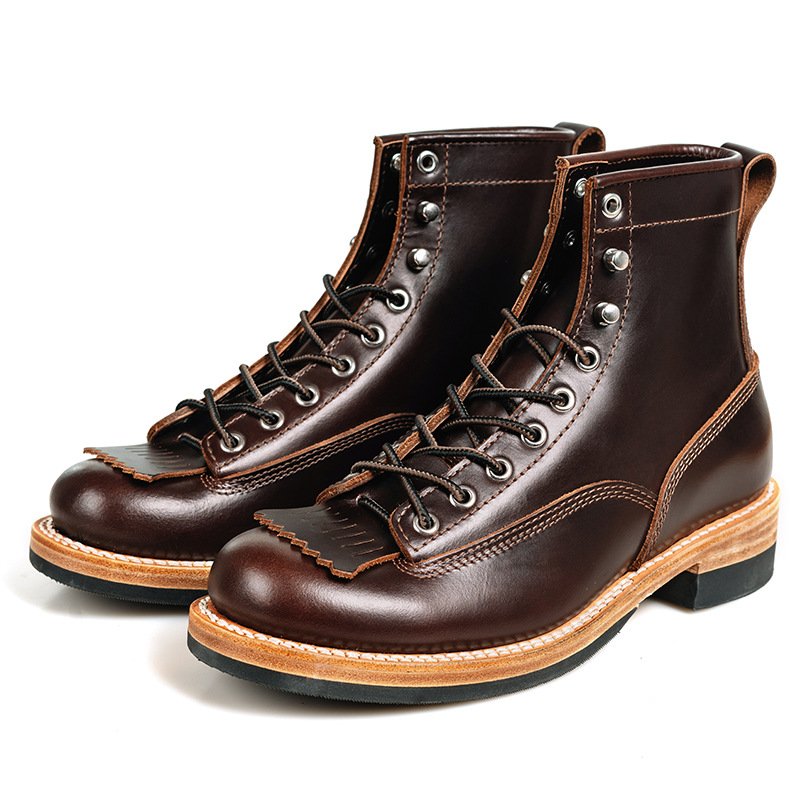 New style in spring and summer British Horse Lace up Martin Boots Male boots for men shoes Goodyear Stitching Technology Boots