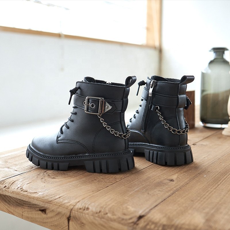 Latest Style Autumn Spring Kids Outwear Shoes Pu Leather Princess Girls Boots