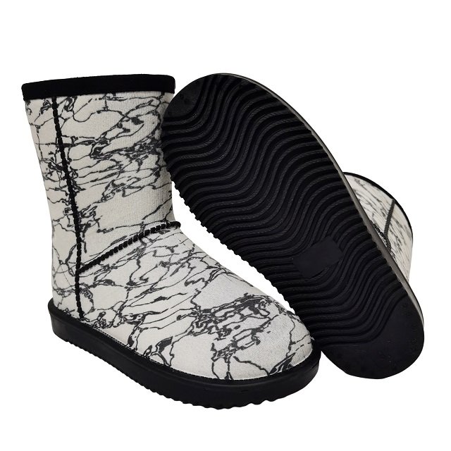 Fashion High Quality Women's Winter Warm Non-Slip Flat snake skin print Snow Boots