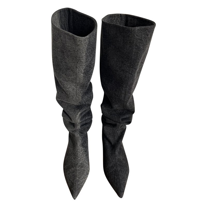 2023 Cowboy Boots Female High Long Boots Flat Bottom boots women shoes knee-high