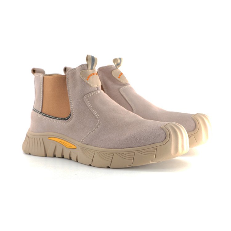 MaxiPact Unisex Sports-Style Work Boots Outdoor Safety Anti-Stab Midsole Steel Toe Suede Leather Rubber Outsole Summer Winter