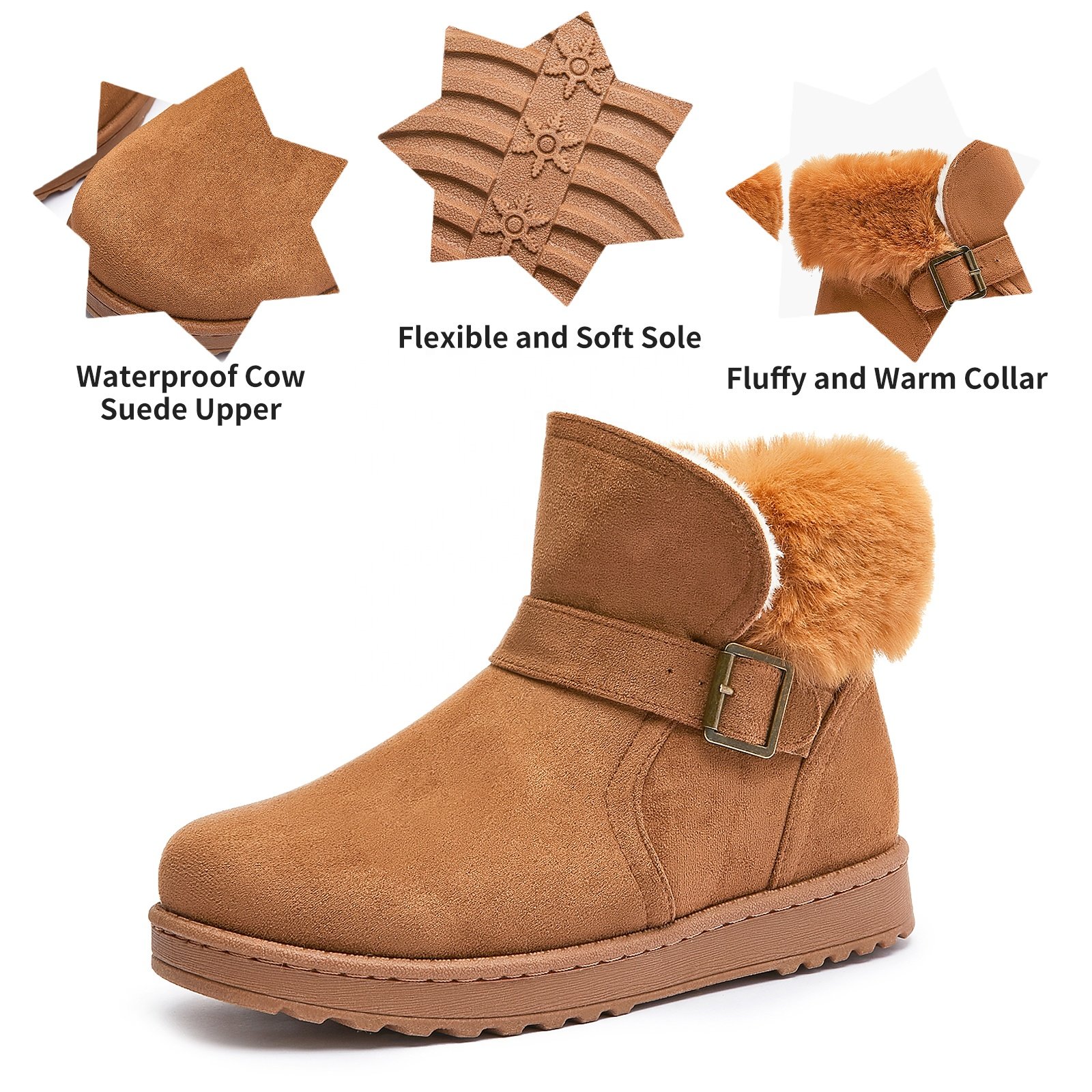 wholesale Brand new Black Buttons winter shoes winter women snow boots for women new style