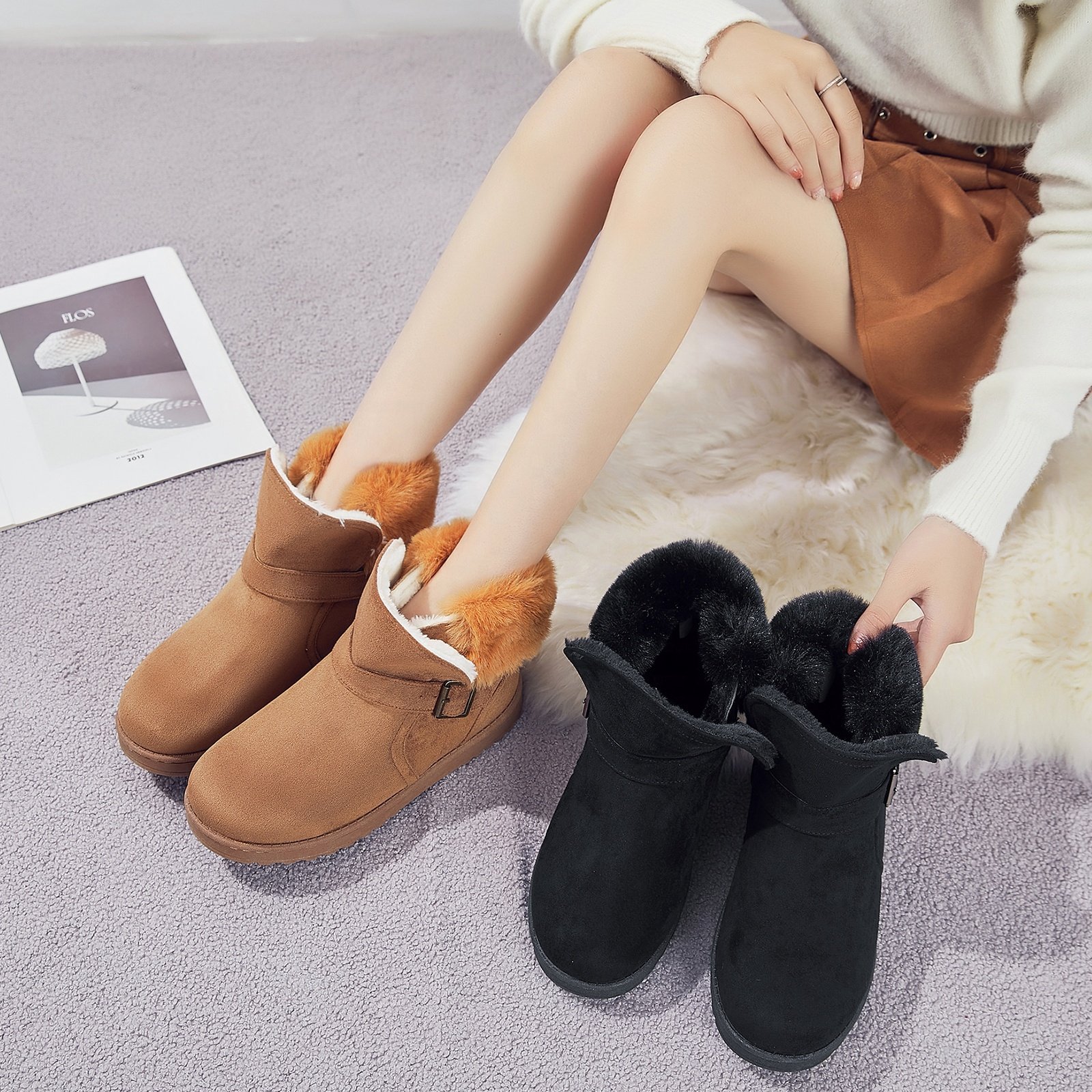 wholesale Brand new Black Buttons winter shoes winter women snow boots for women new style