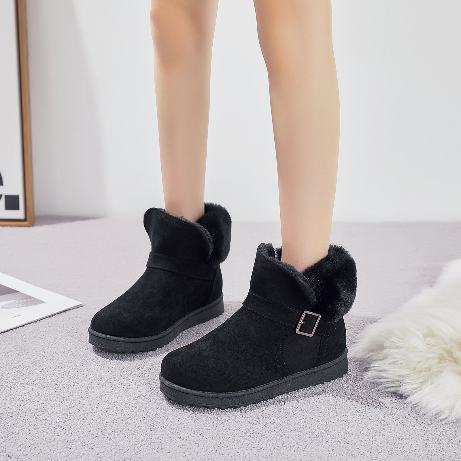 wholesale Brand new Black Buttons winter shoes winter women snow boots for women new style