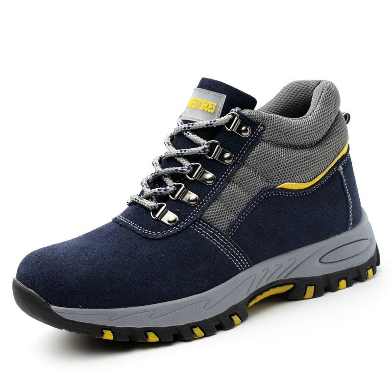 Hot Selling Cat Faux Suede Leather Steel Toe Industrial Safety Boots Work Shoes for Men Full Grain Leather Safety Shoes Fur
