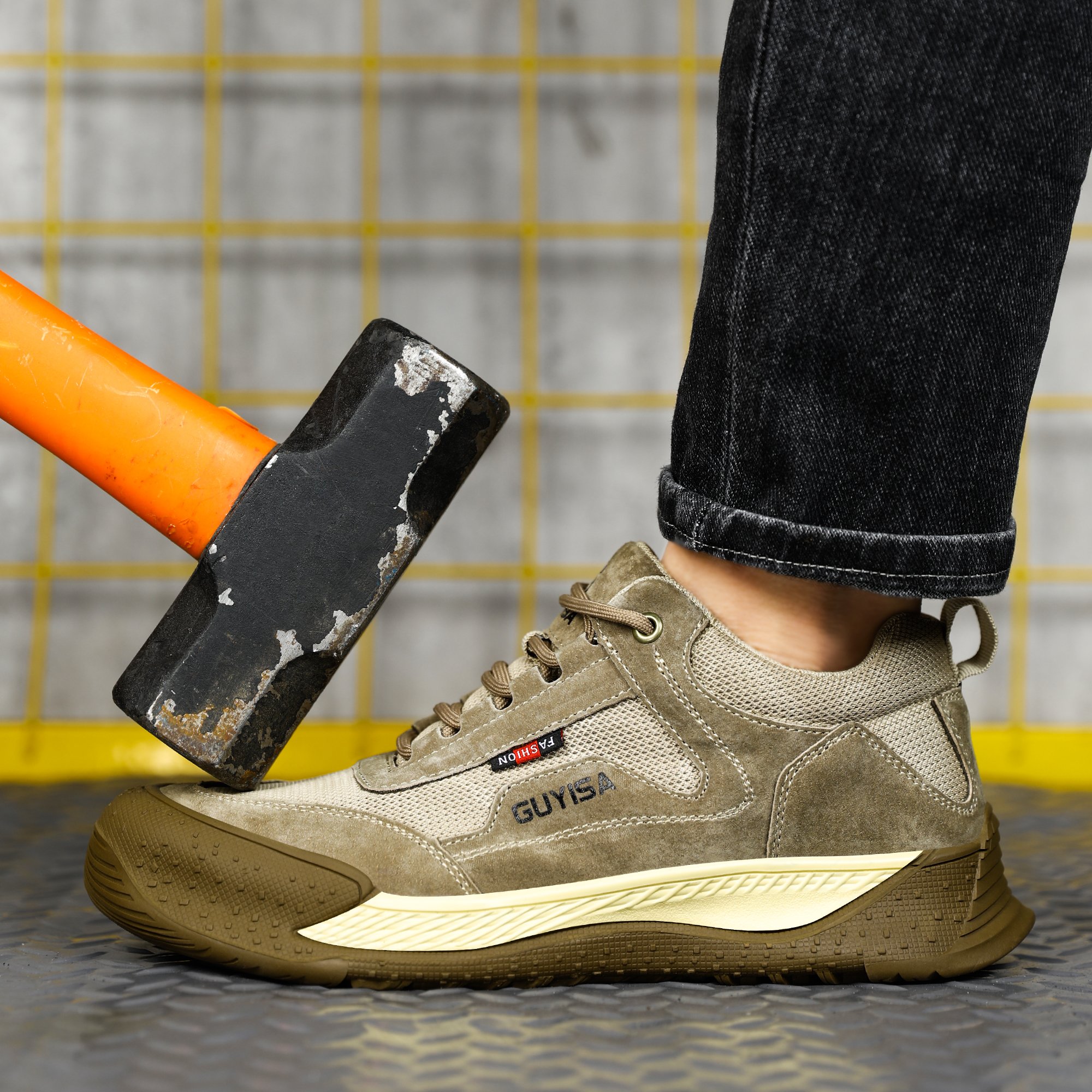 Men's Steel Toe Industrial Safety Shoes Work Boots for Construction Site