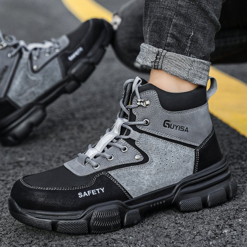 GUYISA brand summer casual industrial safety shoes non-slip rubber sole anti-stab anti-steel toe work boot