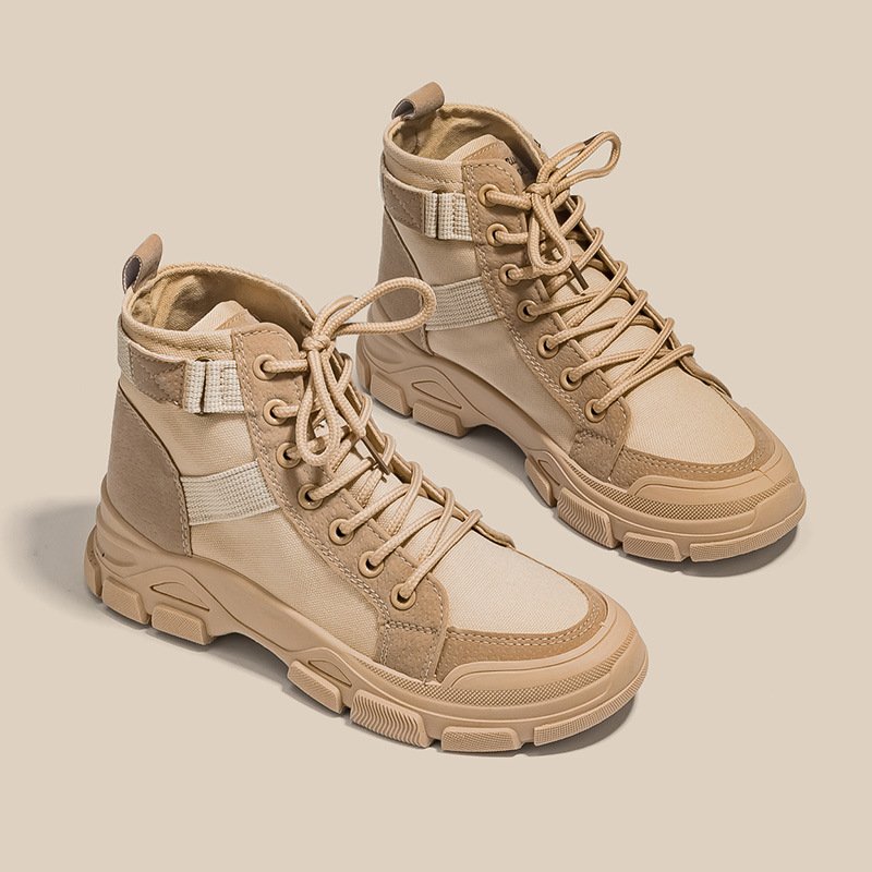 2024 Women's platform spring new fashion student style canvas booties women's shoes boots