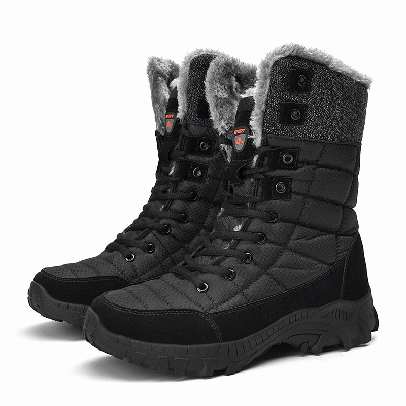 2024 New Popular Water Resistant Mens Shearling Shoes Large Size Sheepskin GirlS Snow Winter Boots Walking Cotton Shoes