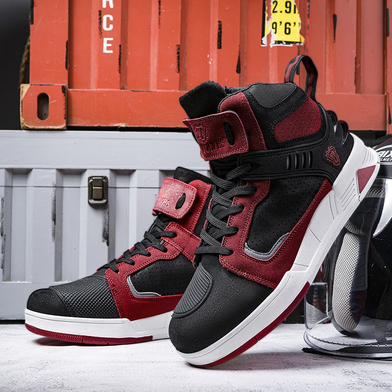 customized retro classic suede high top casual shoes flat sneakers riding leather motorcycle shoes for men moto boots