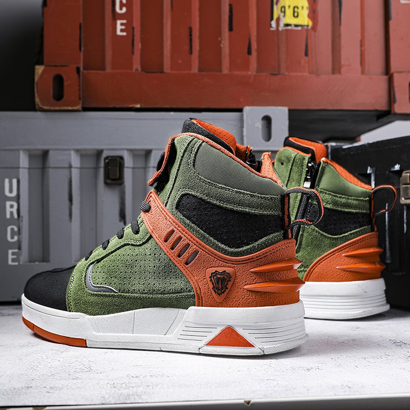 customized retro classic suede high top casual shoes flat sneakers riding leather motorcycle shoes for men moto boots