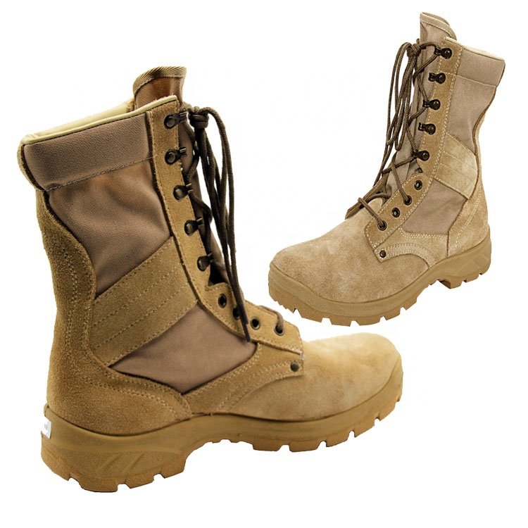 Tawny suede boots thick bottom lace up outdoor round toe high top short boots work boots tide