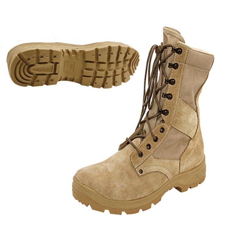 Tawny suede boots thick bottom lace up outdoor round toe high top short boots work boots tide