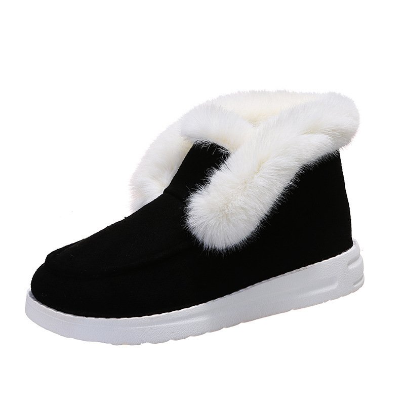 Winter Fur Fabric Ankle Shoes Warm Comfortable And Breathable Women's Snow Boots