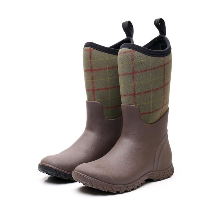 Waterproof Warm Rubber Gumboots Rubber Boots With 6mm Neoprene Durable Outdoor Muck Hunting Boots For Men