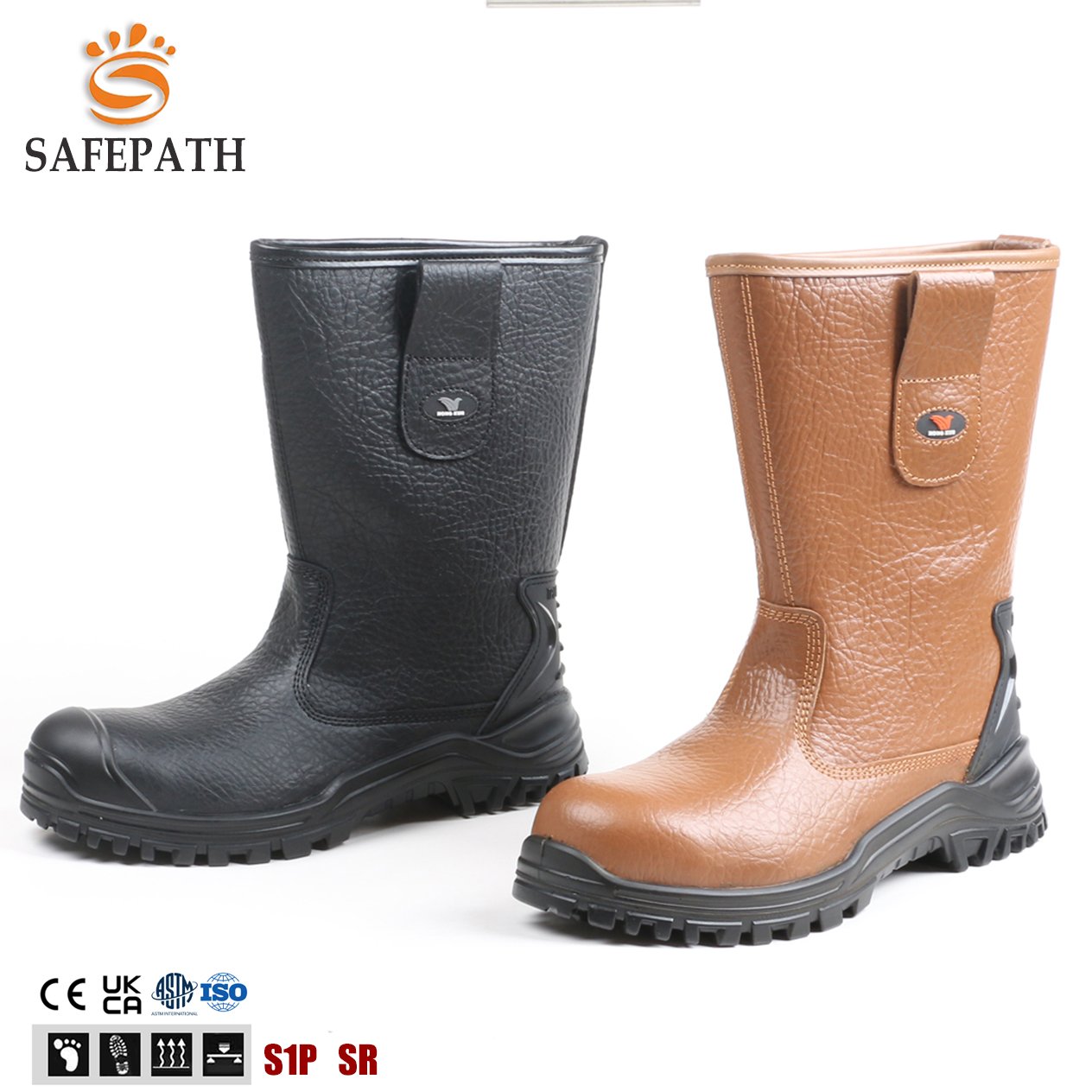 Gas Mining Farm Industrial safety boots Waterproof Anti-slip High cut Riggor Boots Construction Safety shoes for men