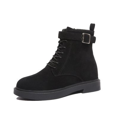 Autumn and winter 2020 fashion women's boots lace up flat bottomed women's shoes suede Korean Short Boots