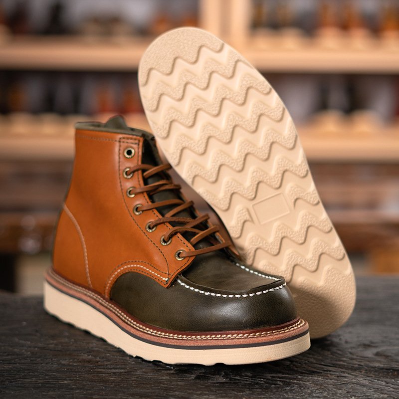 2024 New graffiti leather and hard leather boots round head Martin boots boots for men shoes leather