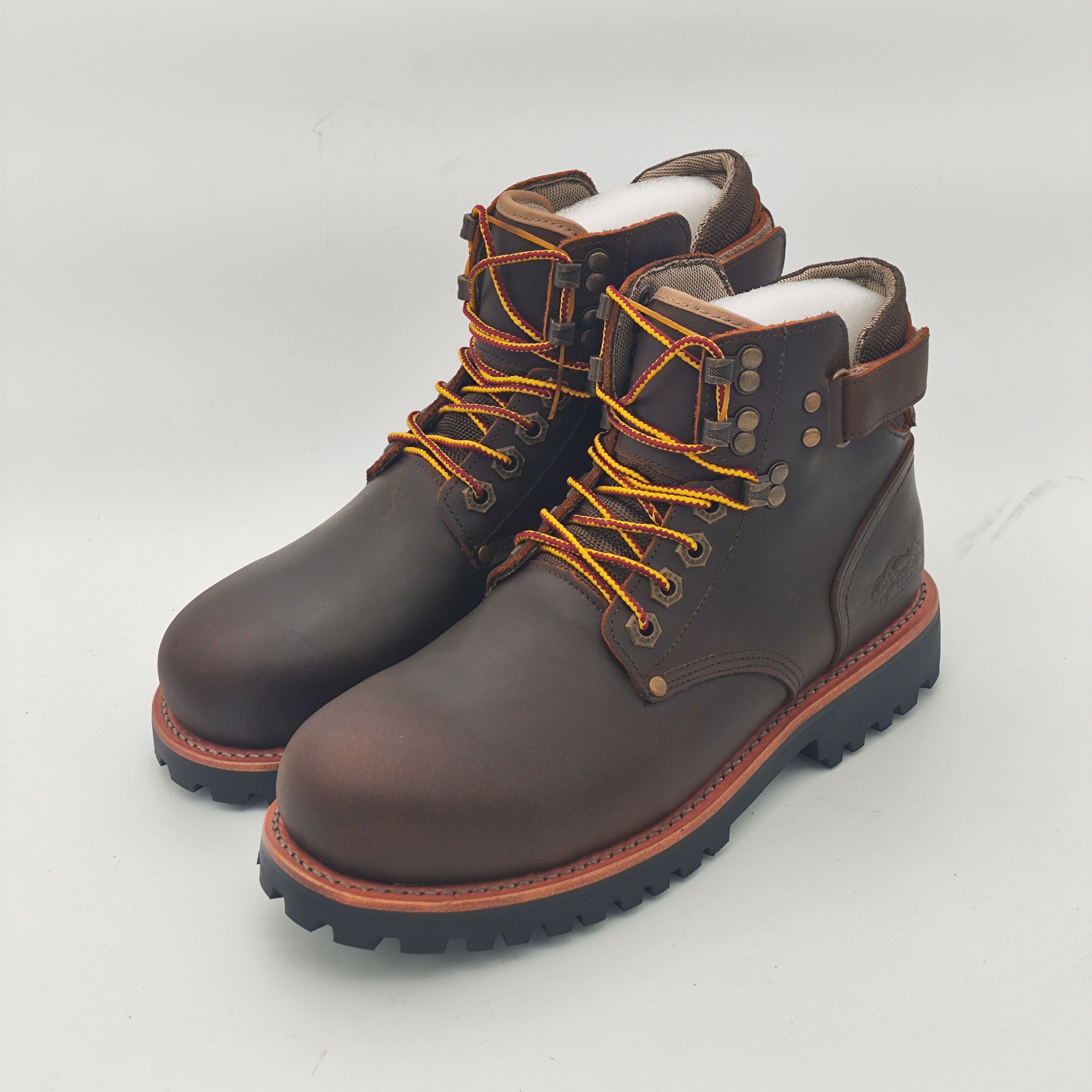 Cow Nubuck Leather Safety Boots Goodyear Welted Rubber Sole Work Safety Boots