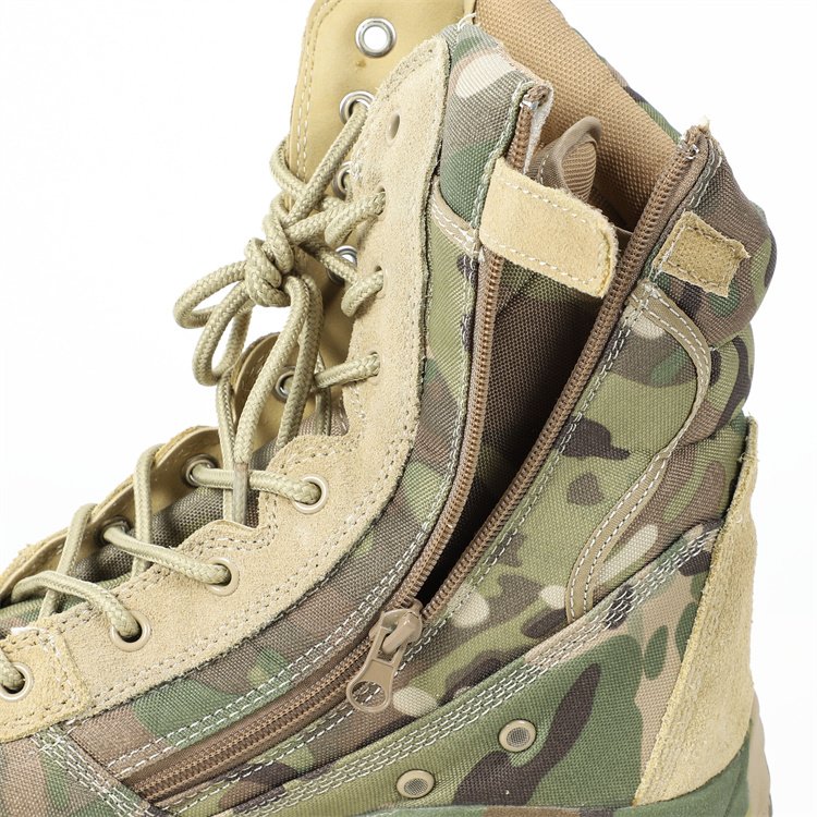 Men's Camouflage Combat Boots Cow Leather Upper Breathable and Waterproof with Customizable Logo from Force in the USA