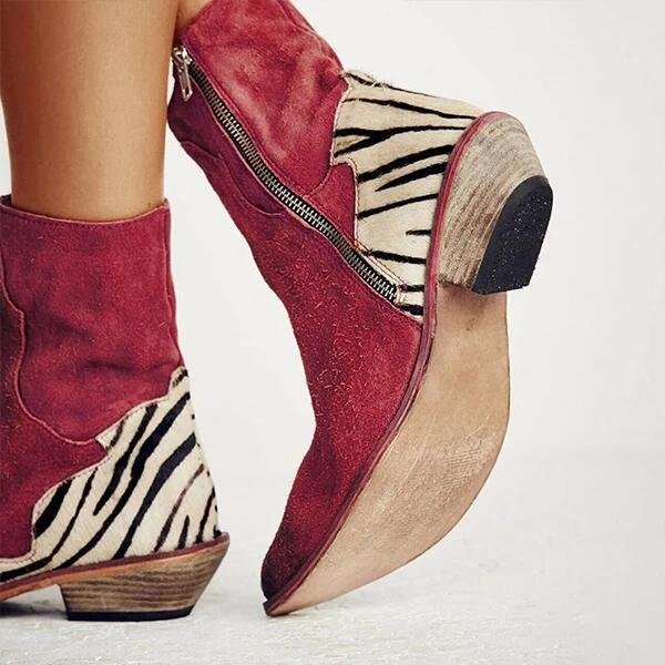 side zipper leather ladies shoes women winter ankle boots