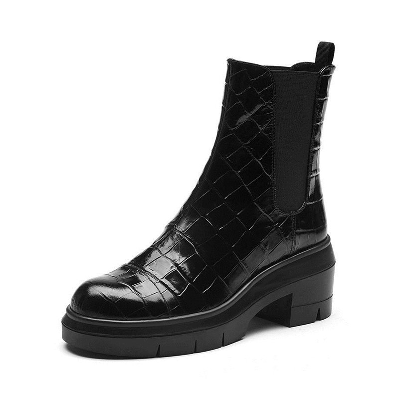 Casual elegant winter fashion sexy OEM wholesale factory round toe chunky low heel women ankle boots
