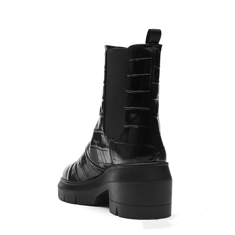 Casual elegant winter fashion sexy OEM wholesale factory round toe chunky low heel women ankle boots