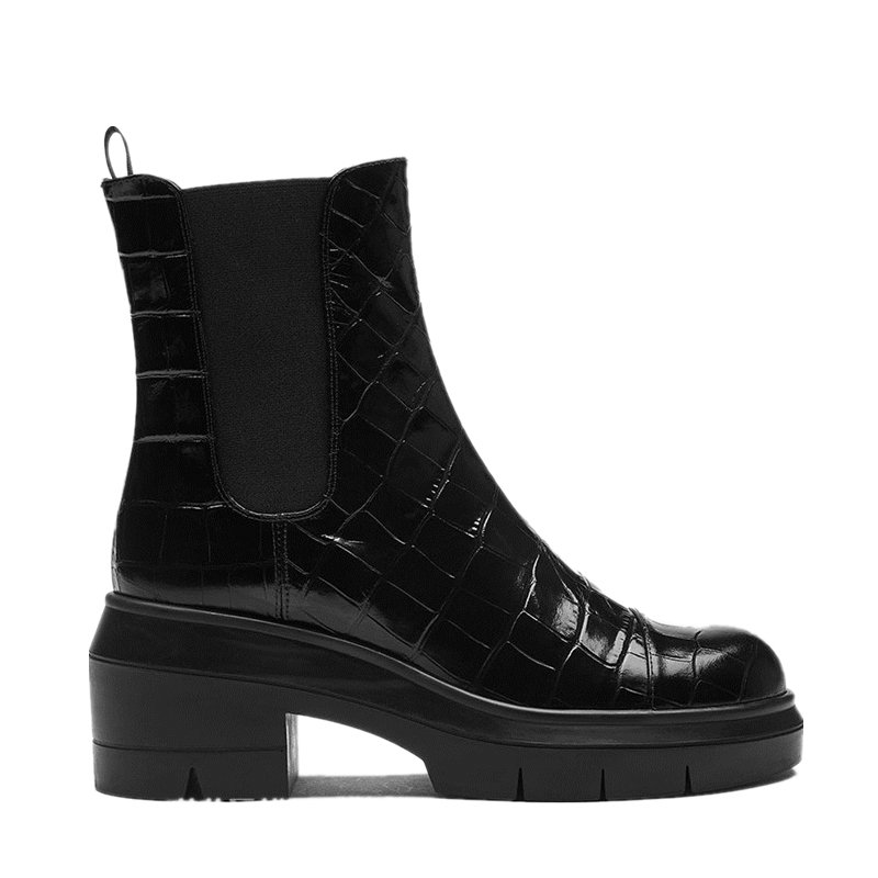 Casual elegant winter fashion sexy OEM wholesale factory round toe chunky low heel women ankle boots
