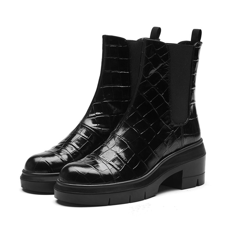 Casual elegant winter fashion sexy OEM wholesale factory round toe chunky low heel women ankle boots