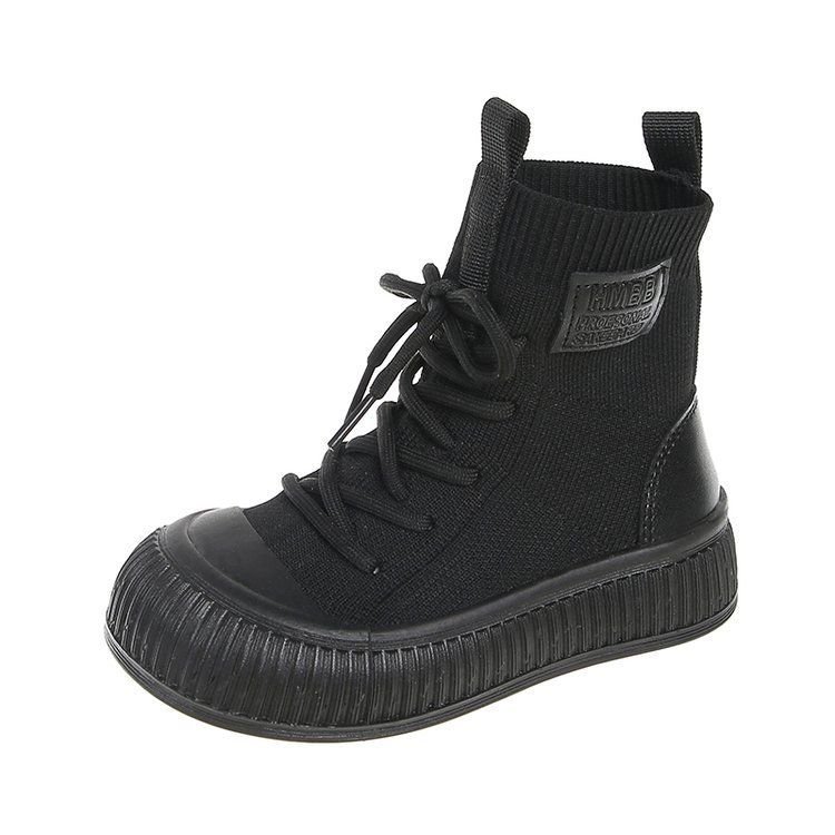 New Popular Design Spring Autumn Kids High-tops Knitted Sneaker Comfortable Casual Boys Girls Boots
