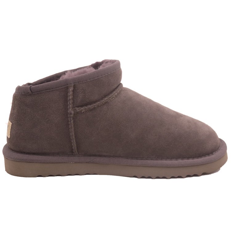 CF-028 Simple Style Short Design Anti-Slippy EVA Sole Grey Color Cow Suede And Lining Fake Fur Winter Fashion Boots