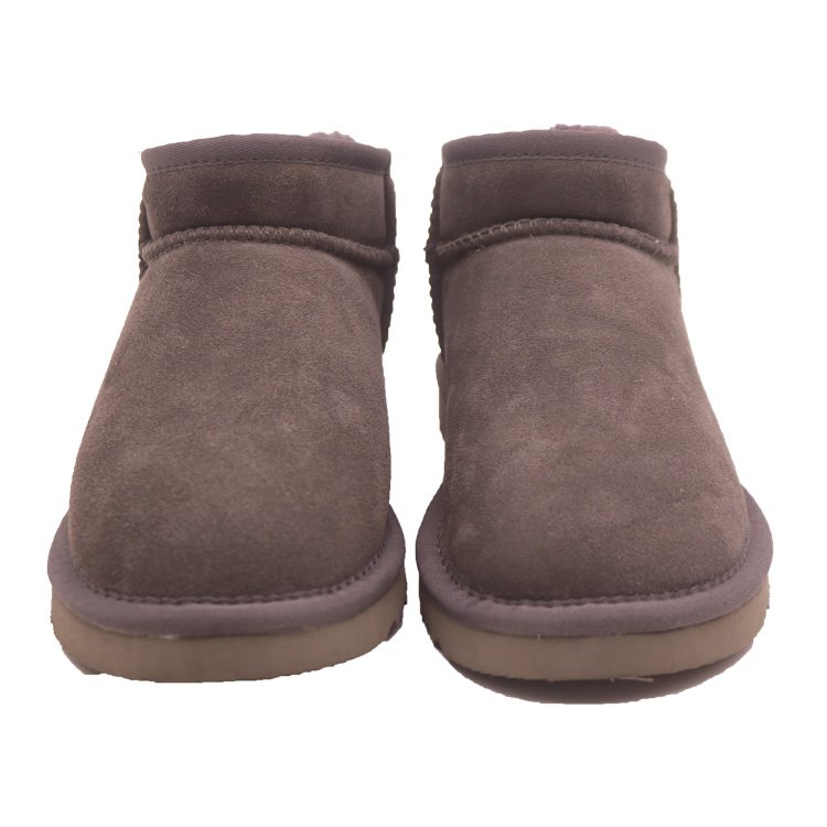 CF-028 Simple Style Short Design Anti-Slippy EVA Sole Grey Color Cow Suede And Lining Fake Fur Winter Fashion Boots