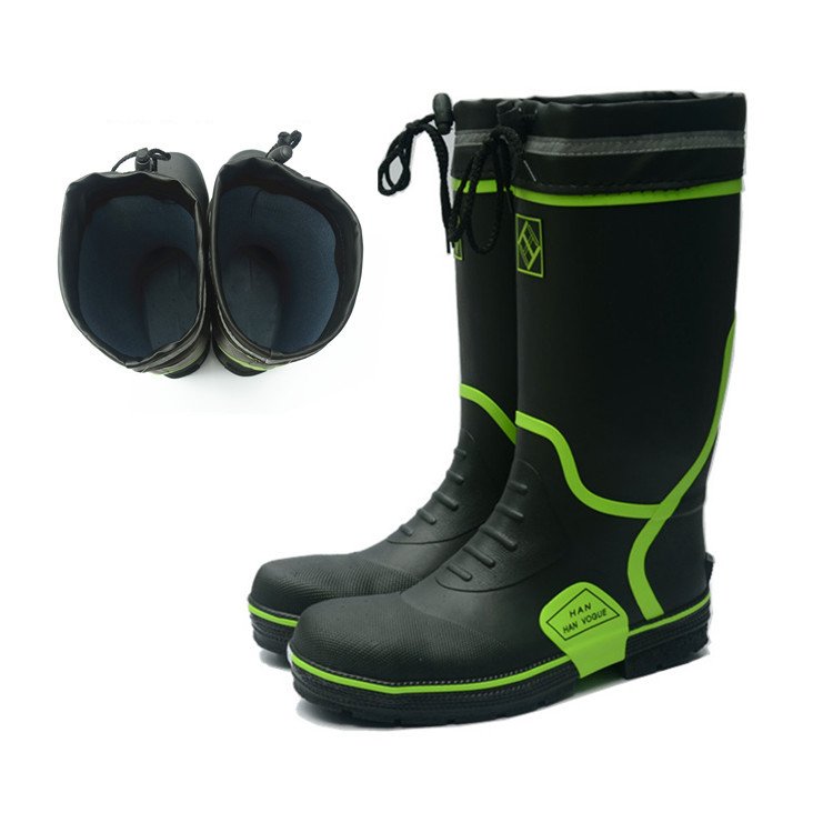industrial safety Rubber boots 100% rubber gumboots high with lace up top kind colors