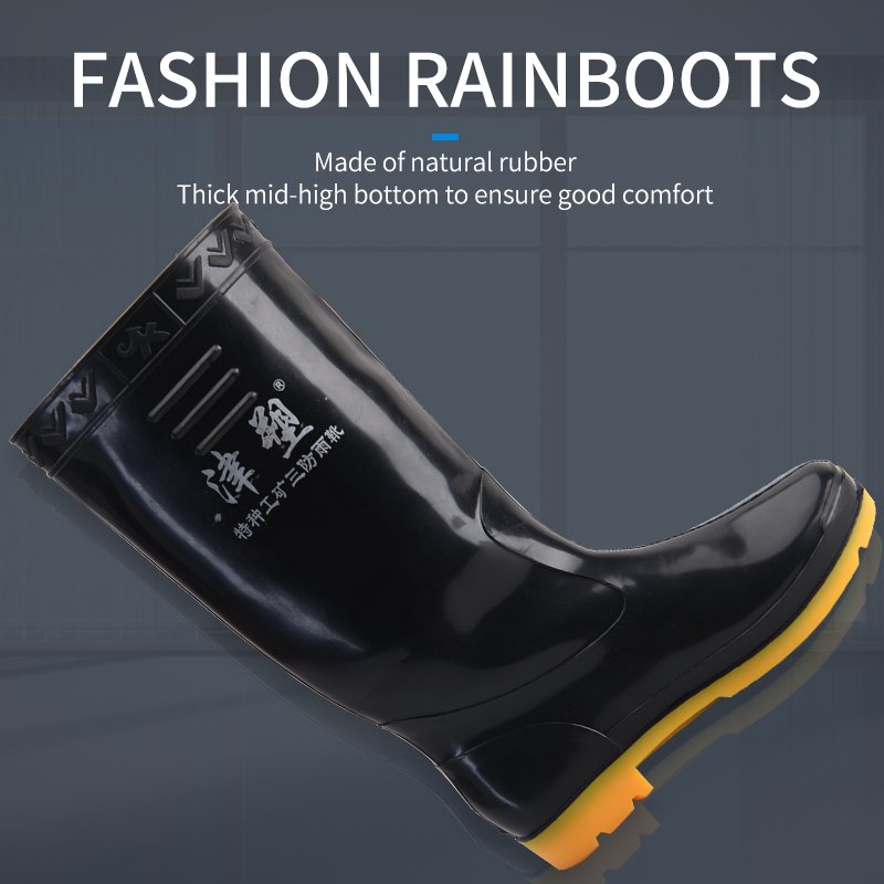 Customized Anti-Slip Safety Mens PVC Material Rain Boots PVC labor Protection Rain Boots For Worker