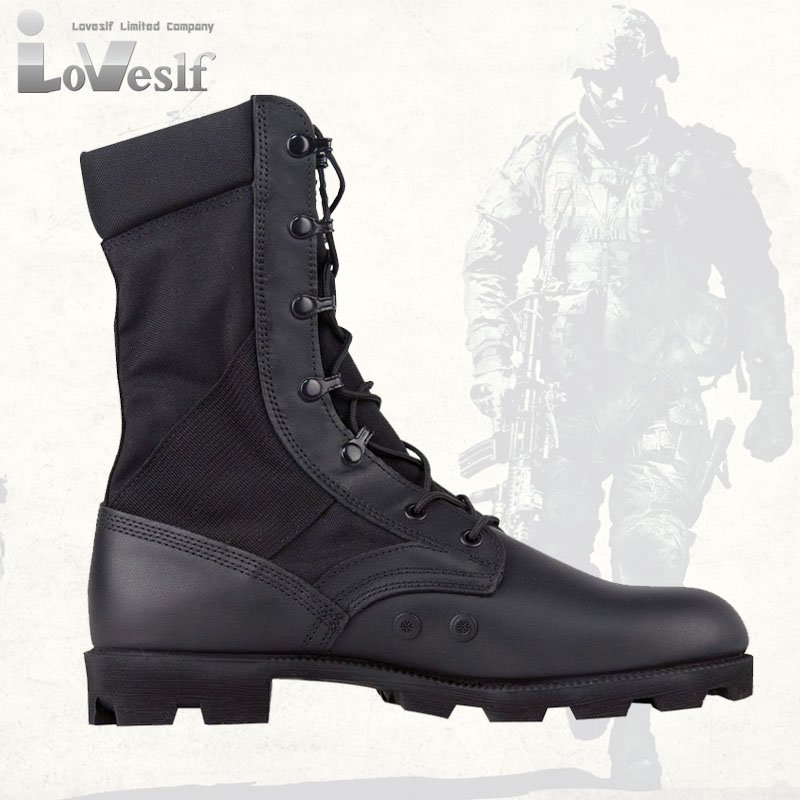 Custom Made Accept Hiking Shoes Rubber Sole Black Brown Waterproof Genuine Leather Tactical Combat Desert Boots for Men