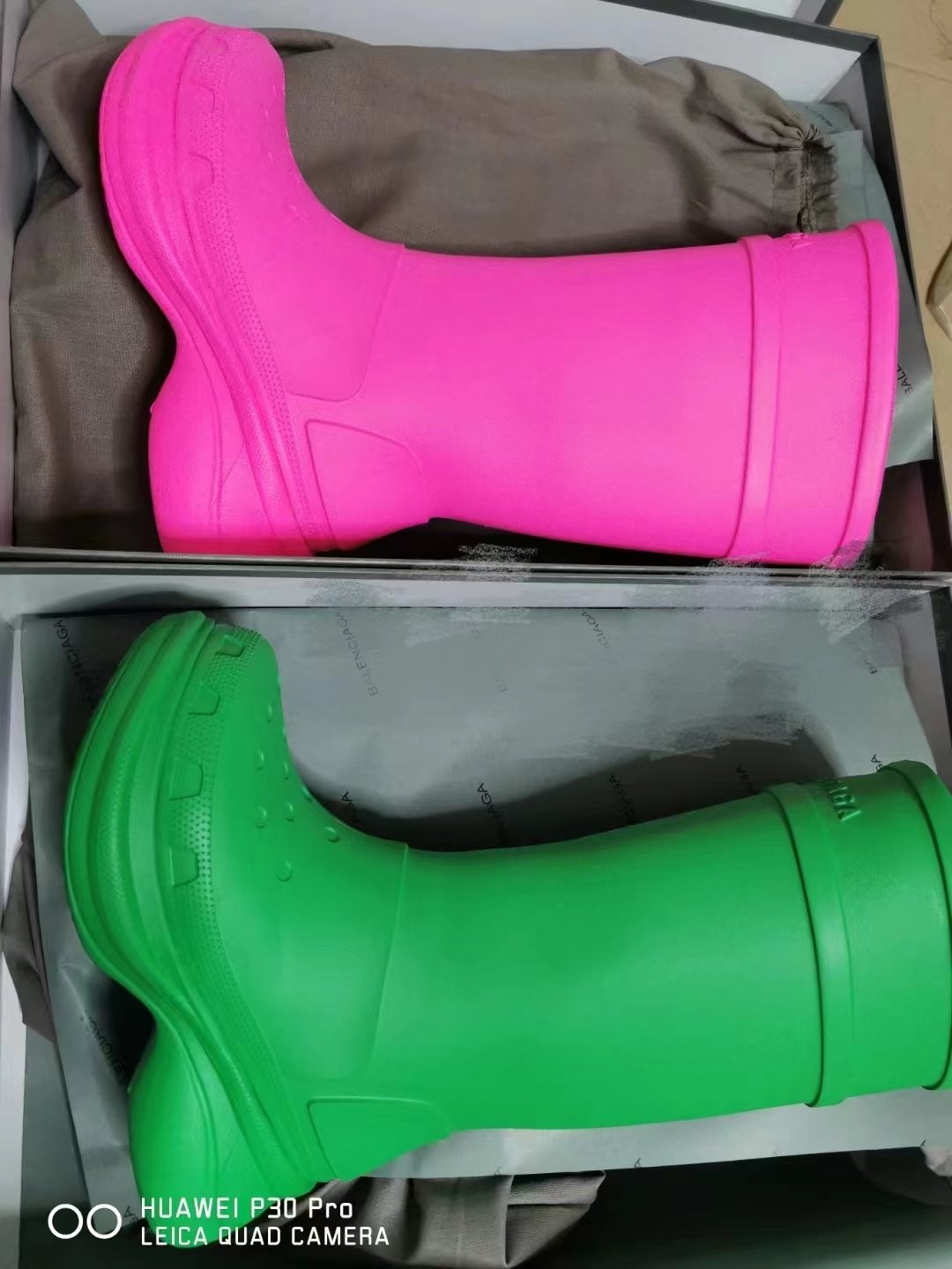 In stock women's round toe platform rain boots new thick sole high tube water boots solid color waterproof boots