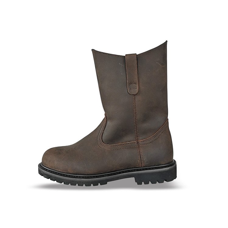 High Quality Brown Color Cow Leather Goodyear Welt Safety Boots with steel toe and plate