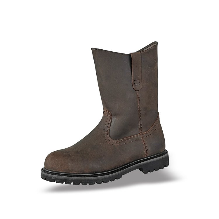 High Quality Brown Color Cow Leather Goodyear Welt Safety Boots with steel toe and plate