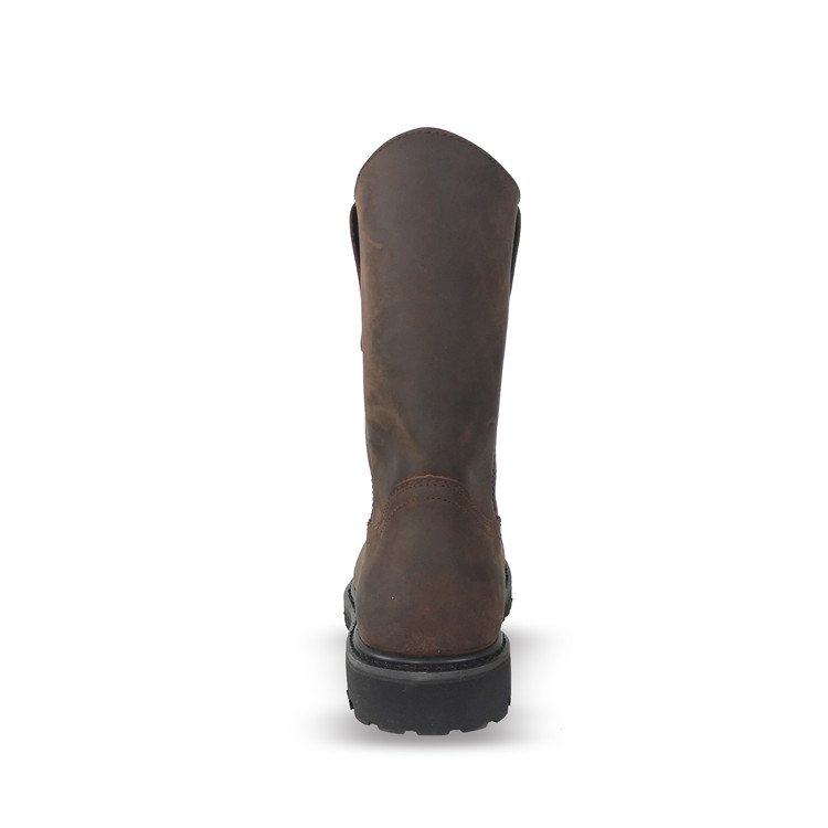 High Quality Brown Color Cow Leather Goodyear Welt Safety Boots with steel toe and plate